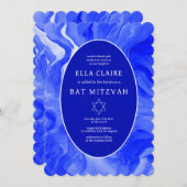 Blue Marble Wirbel Star von David Bar Bat Mitzvah Einladung (Vorne/Hinten)