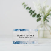 Blue Marble Wood Grain Visitenkarte (Stehend Vorderseite)