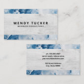 Blue Marble Wood Grain Visitenkarte (Vorne/Hinten)