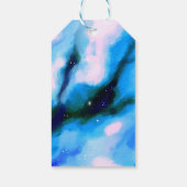 Blue Marbled Außenspace Abstrakt Happy Birthday Geschenkanhänger (Rückseite)