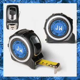 Blue marbled mit Initials Maßband