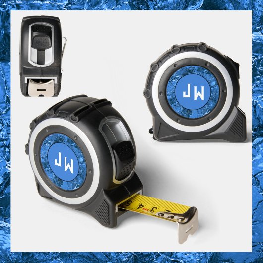 Blue marbled mit Initials Maßband