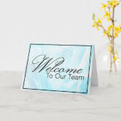 Blue Marbled Willkommen im Team Neuer Mitarbeiter Karte (Gelbe Blume)