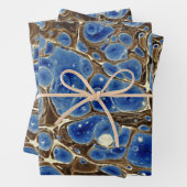 Blue Marbleized Geschenkpapier Set (Beispiel)