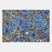 Blue Marbleized Geschenkpapier Set (Vorderseite 3)