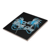 Blue Mardi Gras Mask Fliese (Seite)