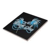 Blue Mardi Gras Mask Fliese (Seite)