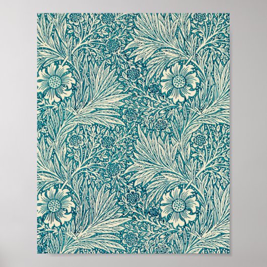 Blue Marigold Illustration von William Morris Poster (Vorne)
