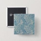 Blue Marigolds (von William Morris) Button (Vorne & Hinten)