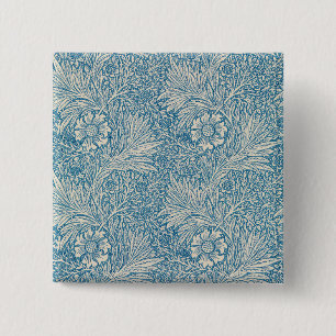 Blue Marigolds (von William Morris) Button