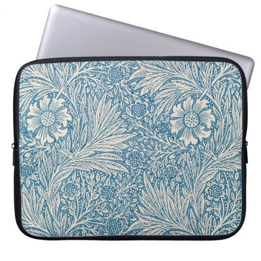 Blue Marigolds (von William Morris) Laptopschutzhülle (Vorderseite)
