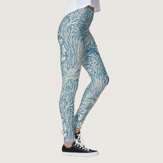 Blue Marigolds (von William Morris) Leggings (Rechts)