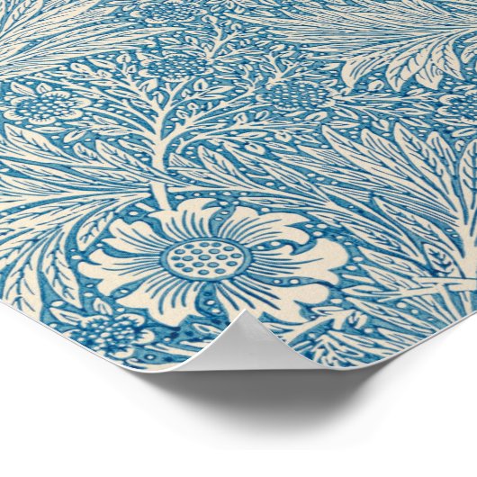 Blue Marigolds (von William Morris) Poster (Ecke)