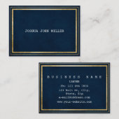 Blue Marine Golden Frame Velvet White Vip Visitenkarte (Vorne/Hinten)