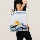 Blue Marine Happy Whales & Waves Custom Tasche (Von Nahem)