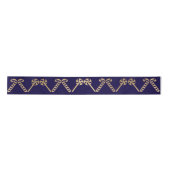 Blue Marine Navy Golden Weihnachtsdekor Satinband (Vorderseite)
