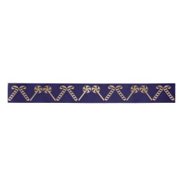 Blue Marine Navy Golden Weihnachtsdekor Satinband