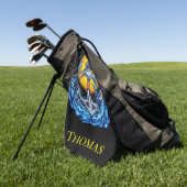 Blue Marlin, Anchor, Waves und Sun Golfhandtuch (Gras)