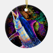 Blue Marlin Christmas Pop Keramik Ornament (Vorne)