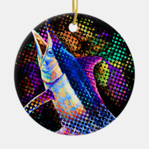 Blue Marlin Christmas Pop Keramik Ornament
