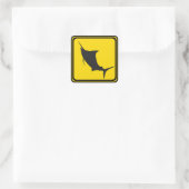 Blue Marlin Crossing! Quadratischer Aufkleber (Tasche)