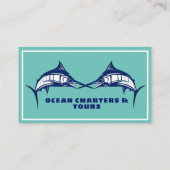 Blue Marlin Design Ocean Charter Business Card Visitenkarte (Rückseite)