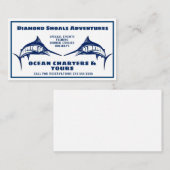Blue Marlin Design Ocean Charter Business Card Visitenkarte (Vorne/Hinten)