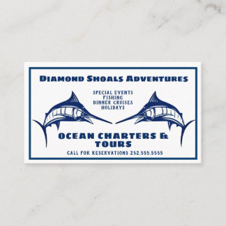 Blue Marlin Design Ocean Charter Business Card Visitenkarte