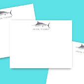 Blue Marlin Fish Deep Sea Fisherman Individuelle N Mitteilungskarte