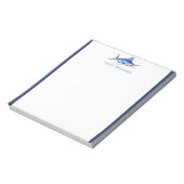 Blue Marlin Fish Fisherman Personalisiert Notizblock (Rotiert)