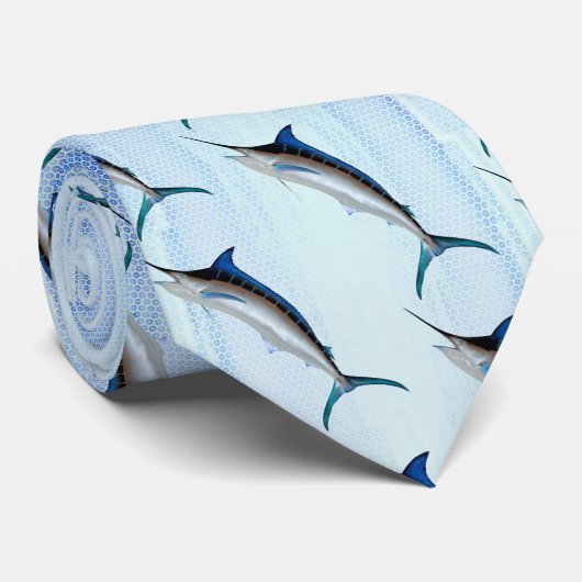 Blue Marlin Fish Krawatte (Gerollt)