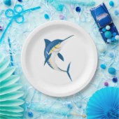 Blue Marlin Fish Pappteller (Party)