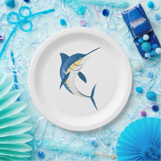 Blue Marlin Fish Pappteller (Party)