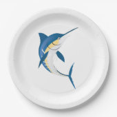 Blue Marlin Fish Pappteller (Vorderseite)
