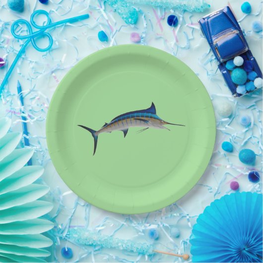 Blue Marlin Fish Pappteller (Party)
