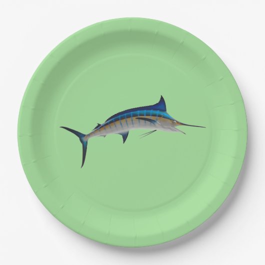 Blue Marlin Fish Pappteller (Vorderseite)