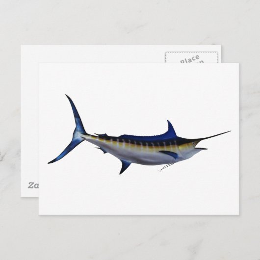 Blue Marlin Fish Postkarte (Vorne/Hinten)