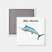 Blue Marlin Game Fish Magnet (Vorderseite/Rückseite)