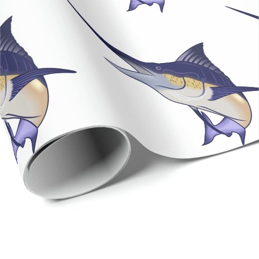 Blue Marlin Geschenkpapier (Rolleneckpunkt)