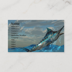 Blue Marlin Jump Business Card Visitenkarte