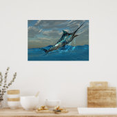 Blue Marlin Jump Print Poster (Küche)