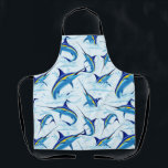 Blue Marlin Jumping out of Ocean Schürze<br><div class="desc">Realistic illustration of a beautiful Marlin Fish Ocean Animal jumping out of ocean. Vector Art copyright BluedarkArt TheChameleonArt.</div>