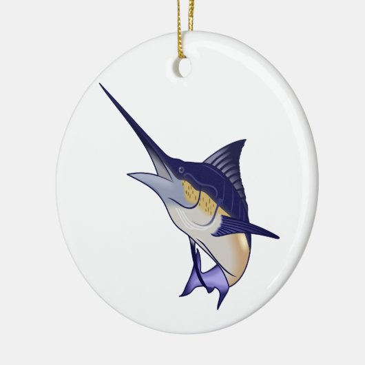 Blue Marlin Keramik Ornament (Links)