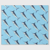 Blue Marlin on Carolina blue Geschenkpapier (Flach)