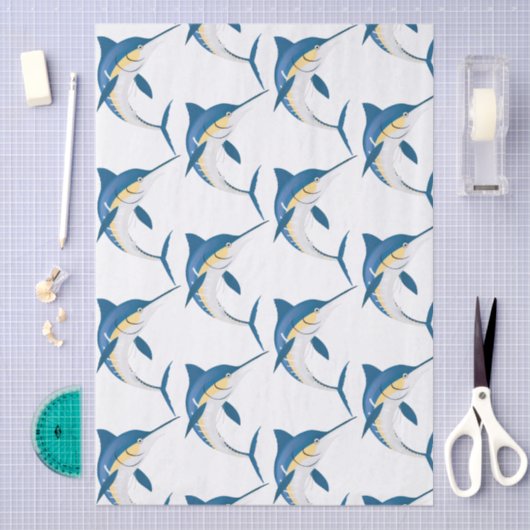 Blue Marlin Pattern Seidenpapier (Handwerk)