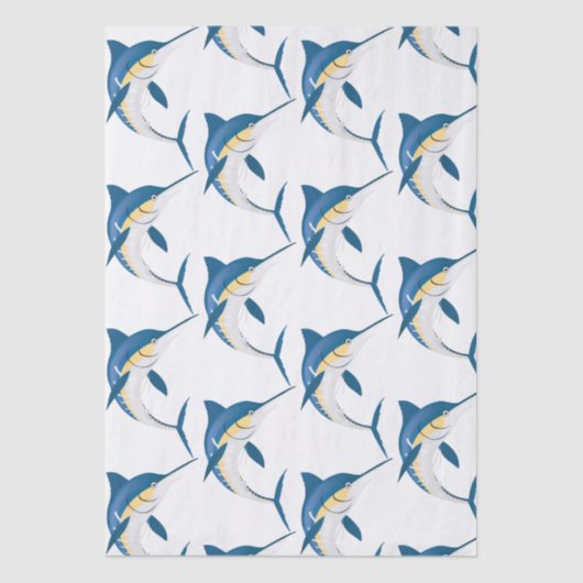 Blue Marlin Pattern Seidenpapier (Vorderseite)