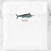 Blue Marlin Runder Aufkleber (Tasche)