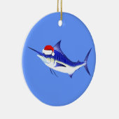 Blue Marlin Santa Claus Keramik Ornament (Rechts)