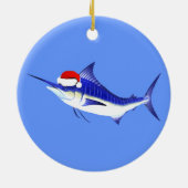 Blue Marlin Santa Claus Keramik Ornament (Hinten)