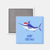 Blue Marlin Santa Claus Magnet (Vorderseite/Rückseite)